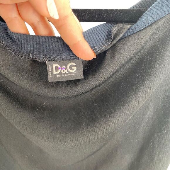 Y2K Dolce & Gabbana Long Sleeve Ruffle Side Top Black Semi Sheer Going Out Shirt - Picture 6 of 13